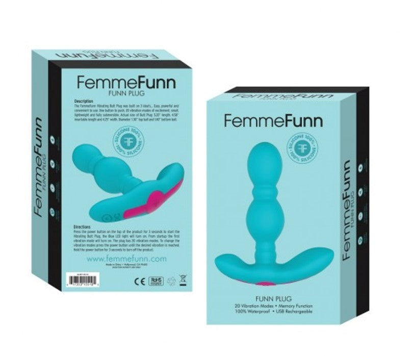 FemmeFun Vibrating Pleasure Plug - Turquoise Delight Luxury Sex Toys