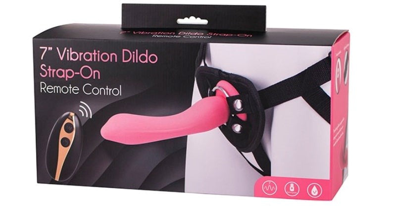 Vibration Dildo Strap-On with Remote Control 7 inch Strap On Sextoys