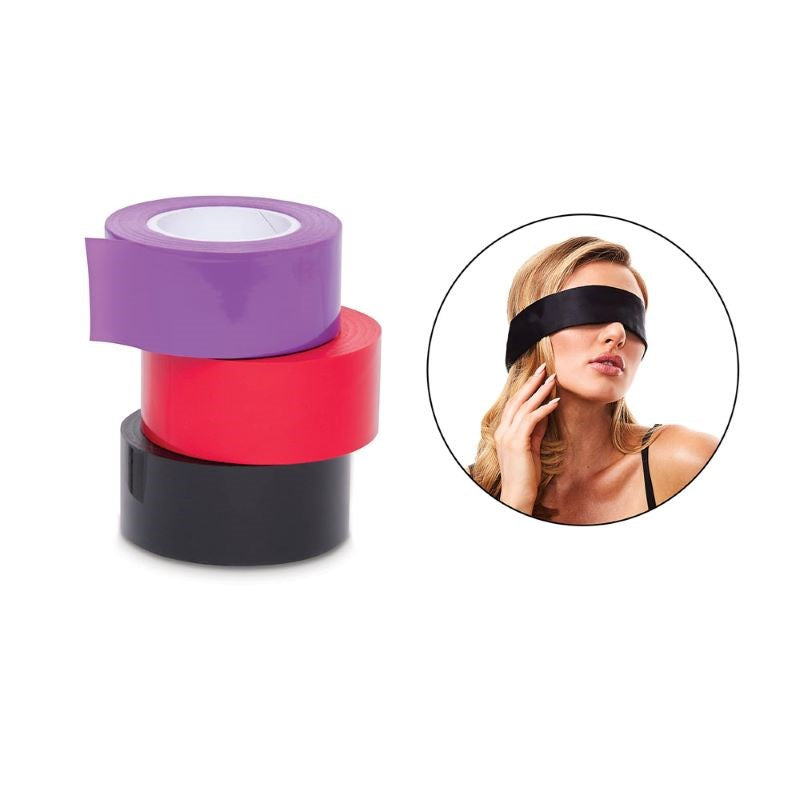 WhipSmart Bondage Tape 3-Pack with Blindfold Masks And Blindfolds