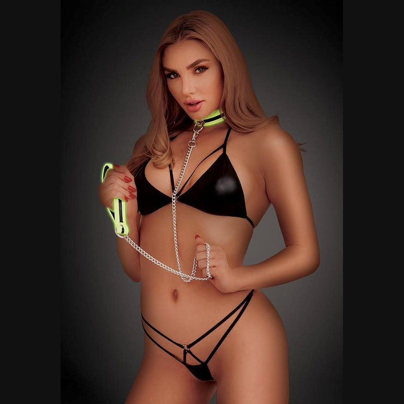 Luminous Dominance - Glow Collar & Leash Set Collars and Leads