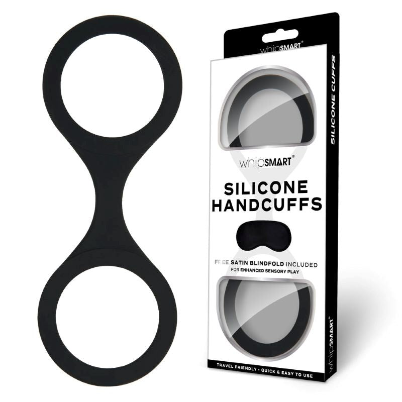 Whisper of Ecstasy - WhipSmart Silicone Handcuffs with Satin Blindfold Cuffs and Restraints