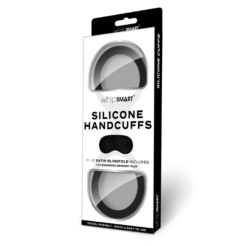 Whisper of Ecstasy - WhipSmart Silicone Handcuffs with Satin Blindfold Cuffs and Restraints