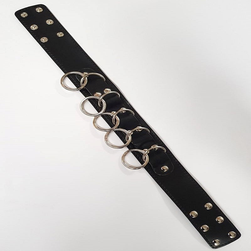 Elegant BDSM Accessory - Wild Cat Slaves Collar with Metal O-rings Collars and Leads
