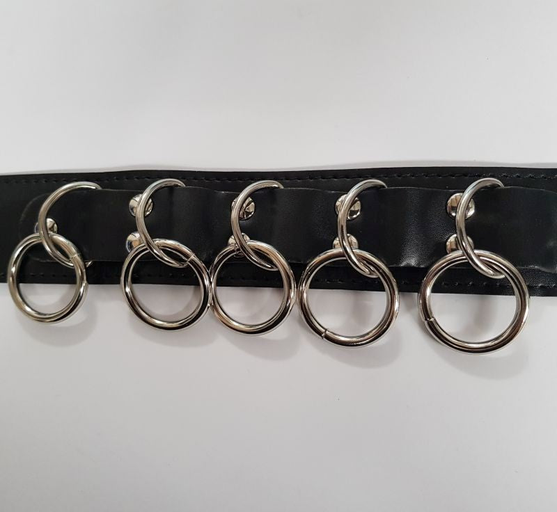 Elegant BDSM Accessory - Wild Cat Slaves Collar with Metal O-rings Collars and Leads