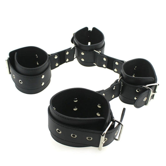BDStyle Adjustable Leather Cuffs Spreader Bar - Secure and Stylish Restraint - Spreaders and Hangers