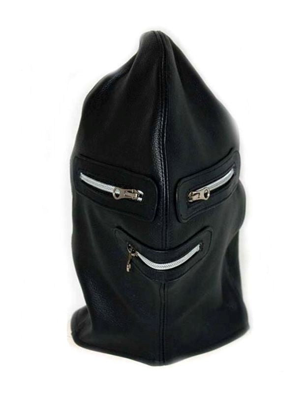 Zip It Leather BDSM Hood Bondage Hoods