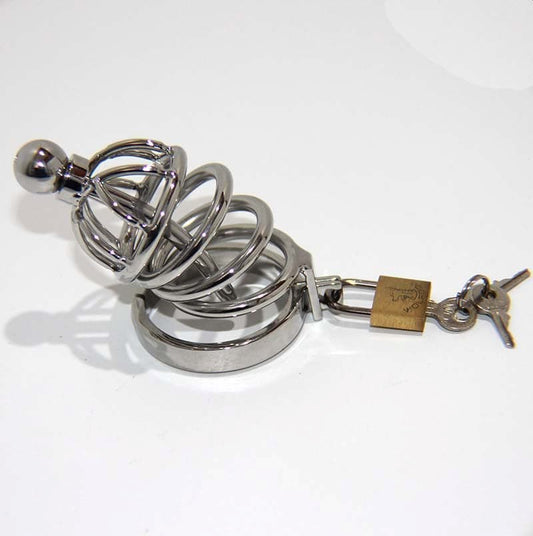 Instituted Cock Cage & Penis Plug Small Male Chastity