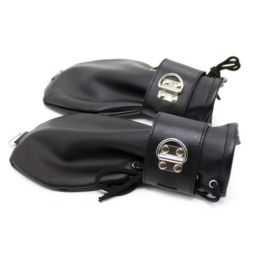 Spartacus Faux Leather BDSM Mittens Cuffs and Restraints