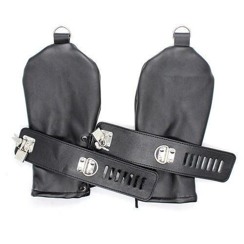 Spartacus Faux Leather BDSM Mittens Cuffs and Restraints
