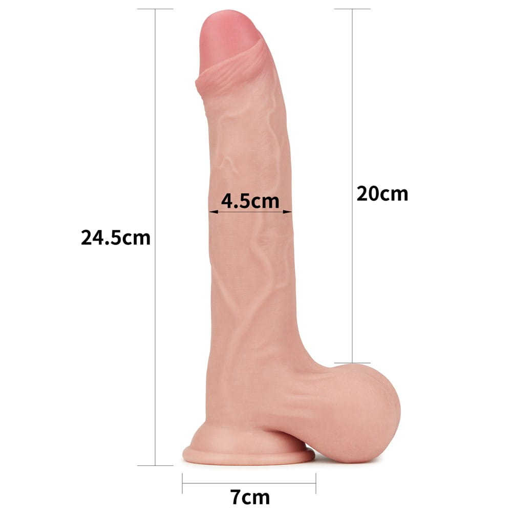 Lovetoy Sliding Skin Dual Layer Flexible Skin Realistic Dong Realistic Dildos