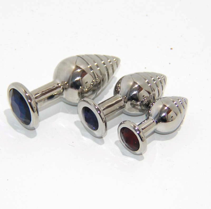 Magic Mushie Anal Toy With Blue Gem in Small Steel Sex Toys