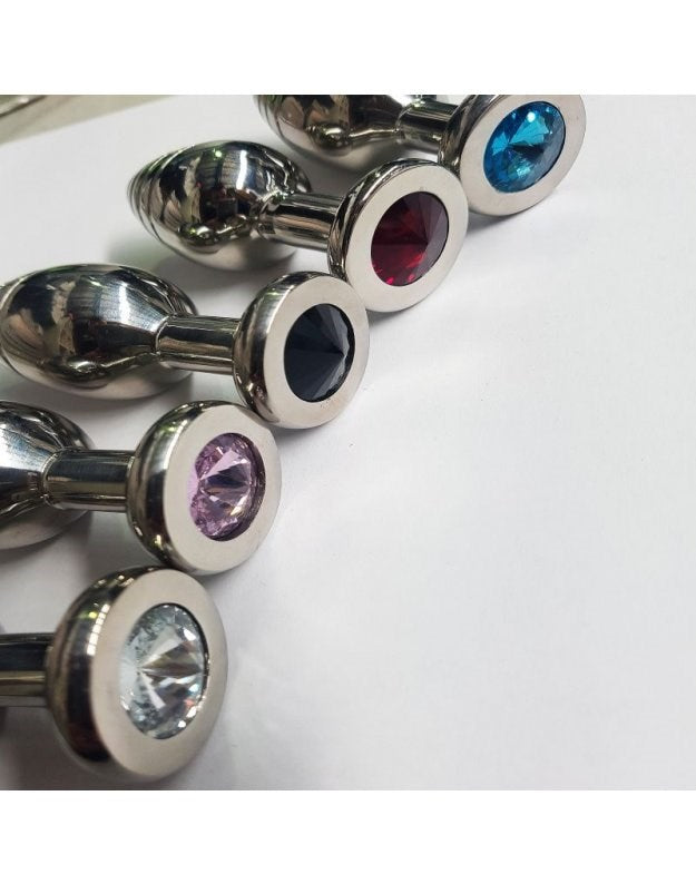 Magic Mushie Anal Toy With Blue Gem in Small Steel Sex Toys