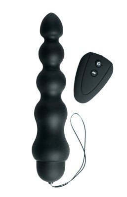 Masters Series Eclipse 10X Silicone Probe Black Anal Beads and Balls