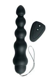 Masters Series Eclipse 10X Silicone Probe Black Anal Beads and Balls