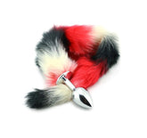 Colorful Fox Tail Metal Anal Plug Medium Steel Sex Toys