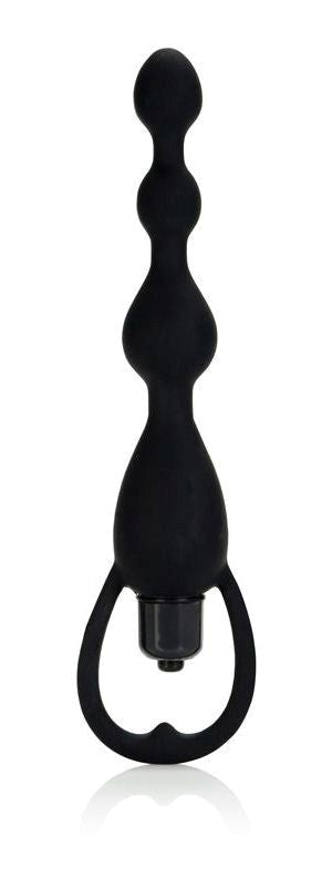 Silicone Vibrating Pleasure Anal Beads Black - Anal Beads and Balls