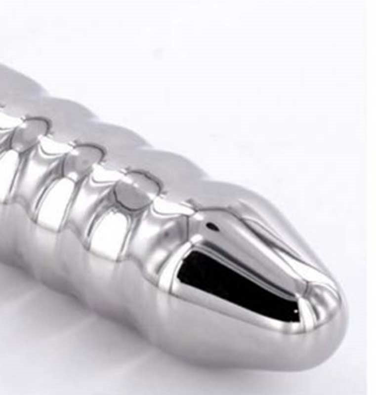 Steel Anal Rammer & T-Bar Handle 6 Rings Steel Sex Toys
