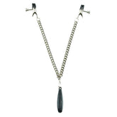 Weighted Adjustable Broad Tip Clamps with Link Chain Breast and Nipple Toys