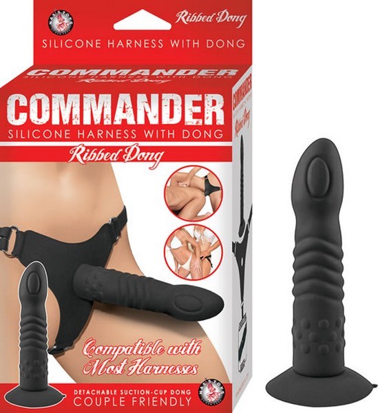 Pleasure-Enhancing COMMANDER Silicone Harness Dong Strap On Sextoys