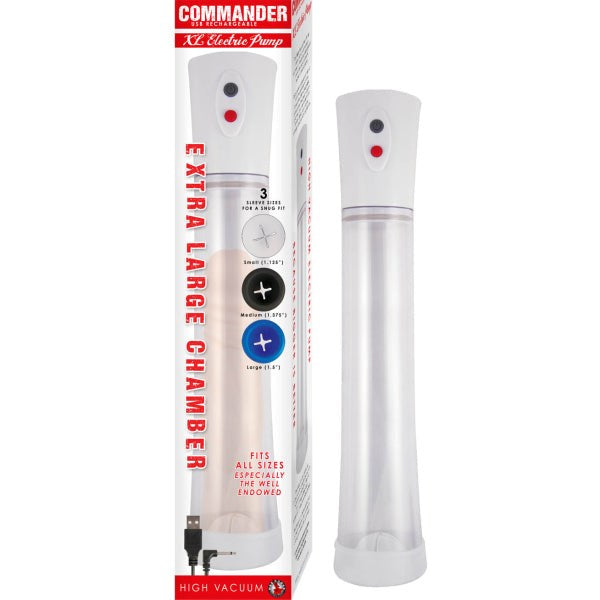 COMMANDER Deluxe Vacuum Penis Pump - Powerful, Waterproof, Rechargeable Penis Pumps And Stretchers
