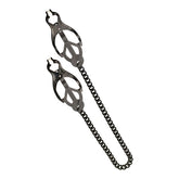 Endurance Butterfly Nipple Clamps With Black Link Chain Nipple and Clit Clamps
