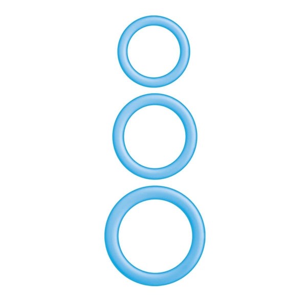 ENHANCER Glow Silicone Cock Ring Set - Customizable Fit for Intense Experiences Stretchy Cock Rings