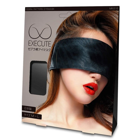 EXECUTE Zebra Eye Mask - Adjustable, Japan-Made Intimacy Accessory - Masks And Blindfolds