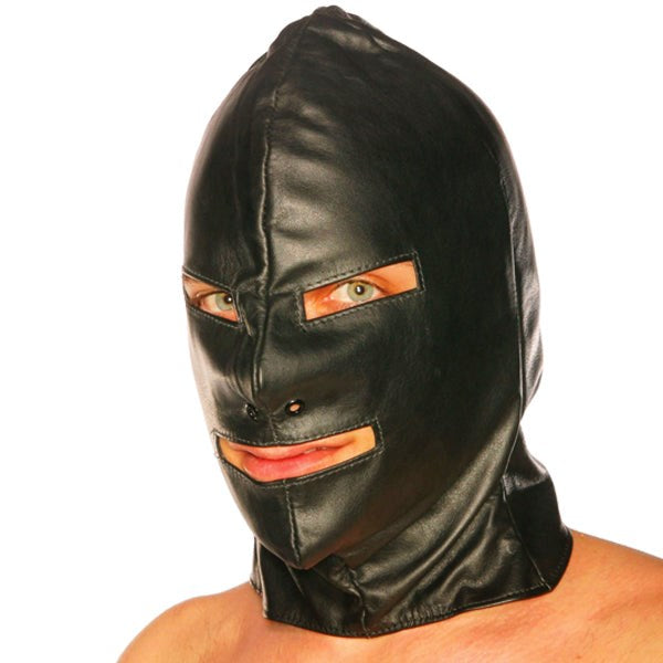 Spartacus Full-Leather Adjustable Lace-Up Hood - Sensory Exploration Delight Bondage Hoods