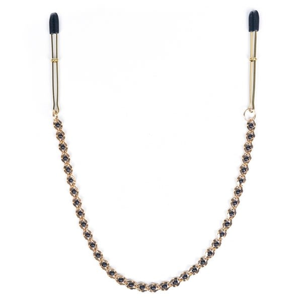 Spartacus' Luxurious Gold-Beaded Nipple Clamps Nipple and Clit Clamps