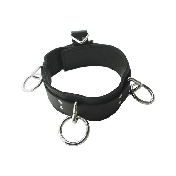 Spartacus Premium Adjustable Leather Collar with Triple O-Rings Collars and Leads