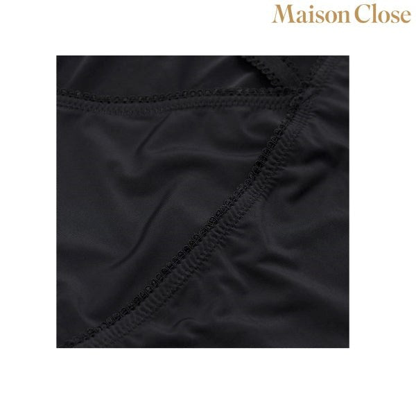 MAISON CLOSE Black Bodysuit Thong With Naked Breast Teddies and Bodysuits