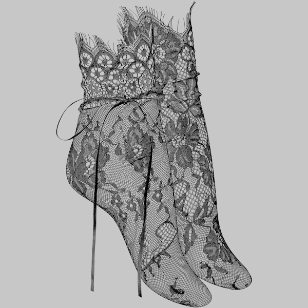 Maison Close Nylon Floral Patterned Dress-Up Socks Fancy Dress Ups
