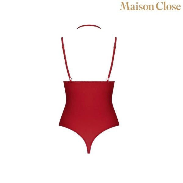 MAISON CLOSE Red Bodysuit Thong With Naked Breast Teddies and Bodysuits