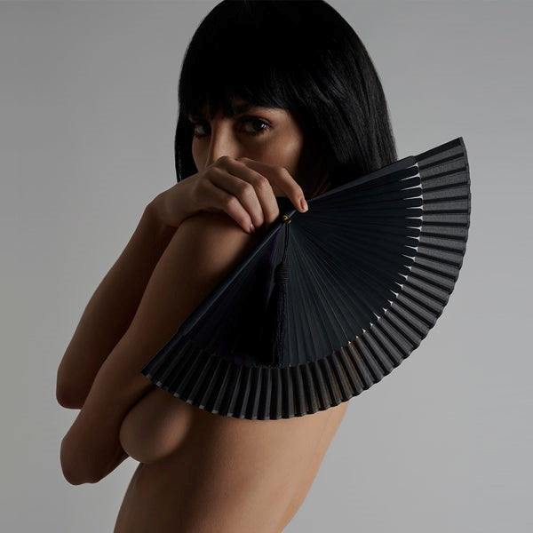 Maison Close Luxurious Bamboo & Silk Erotic Hand Fan Fancy Dress Ups