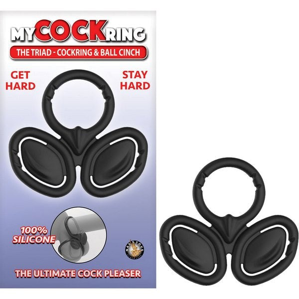 Silky Smooth Pleasure Enhancer - The Triad Cockring and Ball Cinch Stretchy Cock Rings