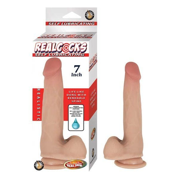 REALCOCKS Self Lubricating 7 Inch With Suction Base Realistic Dildos