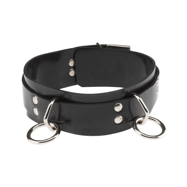 Spartacus Rubberline Locking Bondage Collar - Sturdy and Adjustable Collars and Leads