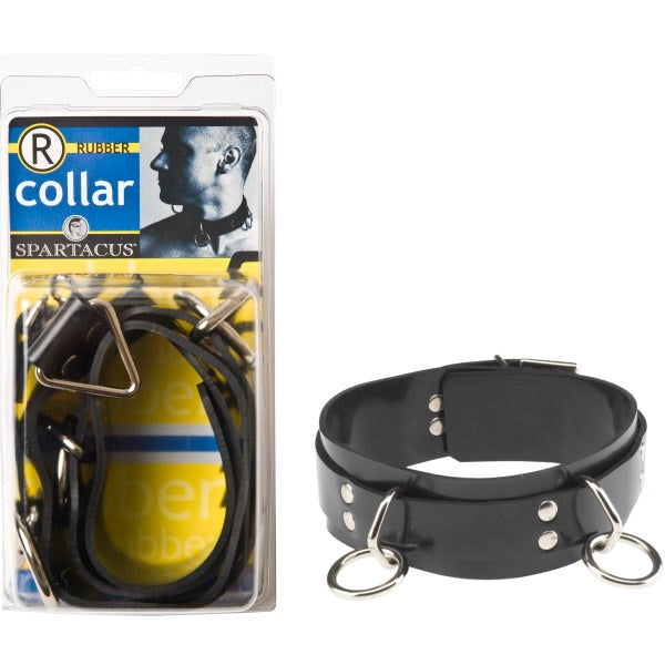 Spartacus Rubberline Locking Bondage Collar - Sturdy and Adjustable Collars and Leads