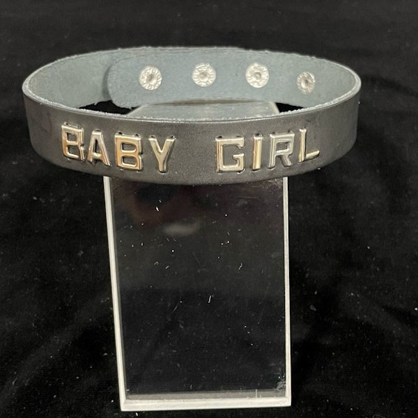 Spartacus Leather Wordband Collar - Adjustable for Baby Girls Collars and Leads