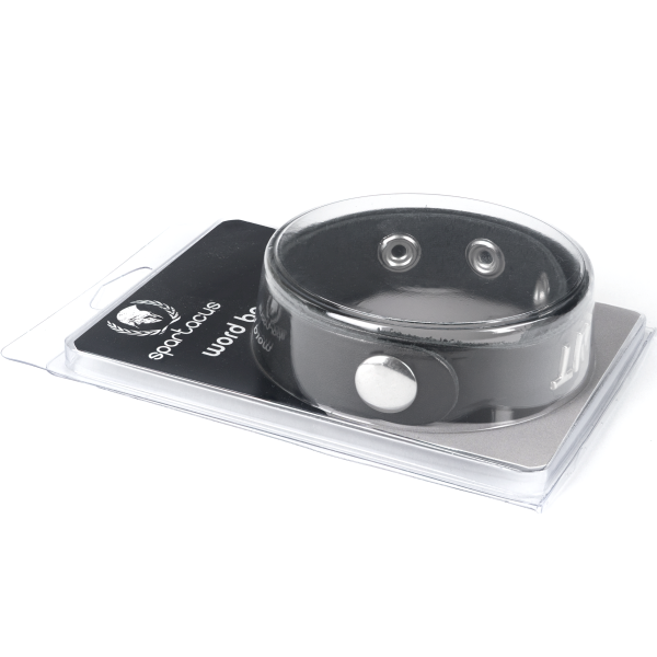Spartacus Premium Leather BDSM Wordband Collar - Cum Dump Collars and Leads