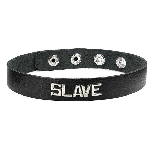 Spartacus Leather Submissive Wordband Collar - OWNED Collars and Leads