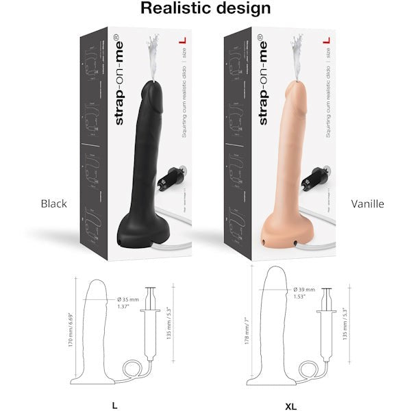 STRAP-ON-ME Adjustable Silicone Squirting Dildo - Realistic Pleasure Strap On Sextoys