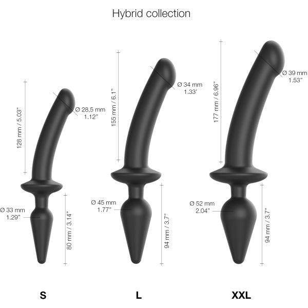 STRAP-ON-ME Switch Plug-In Semi-Realistic - Black Anal Dildos