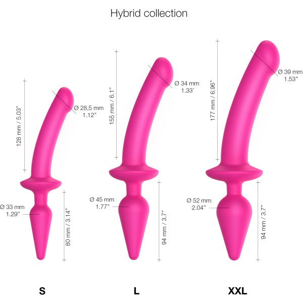 STRAP-ON-ME Switch Plug-In Semi-Realistic Fuchsia Anal Dildos
