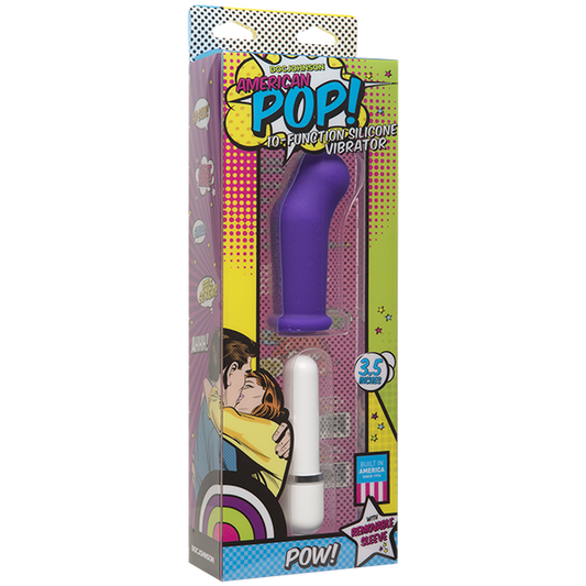 Doc Johnson American Pop Pow 10 Functions Silicone Vibrator - G-Spot Vibrators