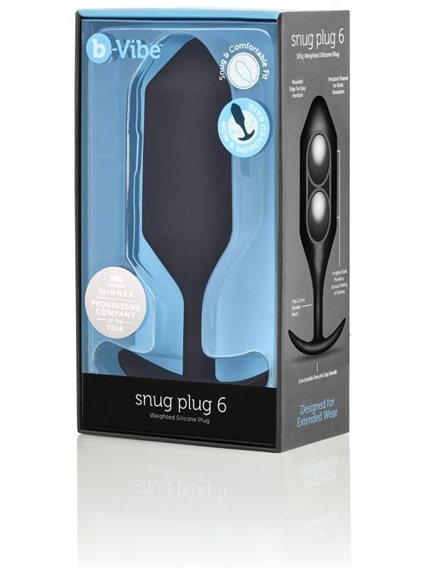 Weighted Silicone Butt Plug for Advanced Users - B-Vibe Snug Plug 6 Butt Plugs