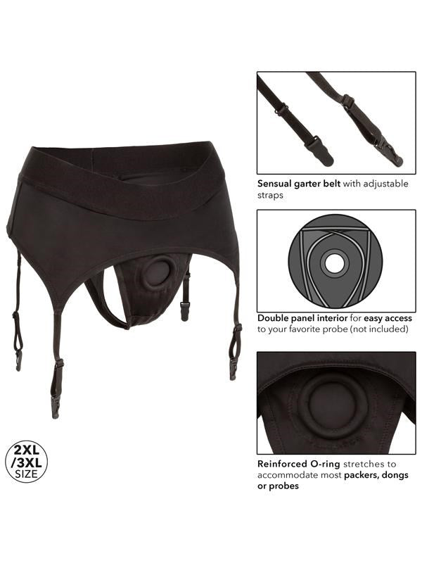 Boundless Harness Compatible Thong with Garter 2XL/3XL G-Strings, Panties and Shorts