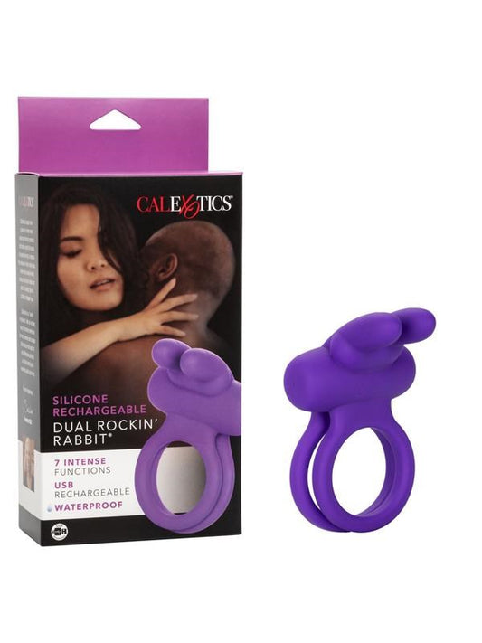Rechargeable Rockin Rabbit Enhancer Vibrating Cock Ring - Vibrating Cock Rings