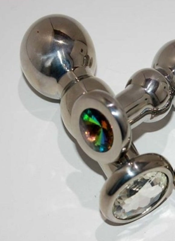 Indulge in Blissful Sensations - Hell's Couture Gem-Adorned Anal Plug Steel Sex Toys