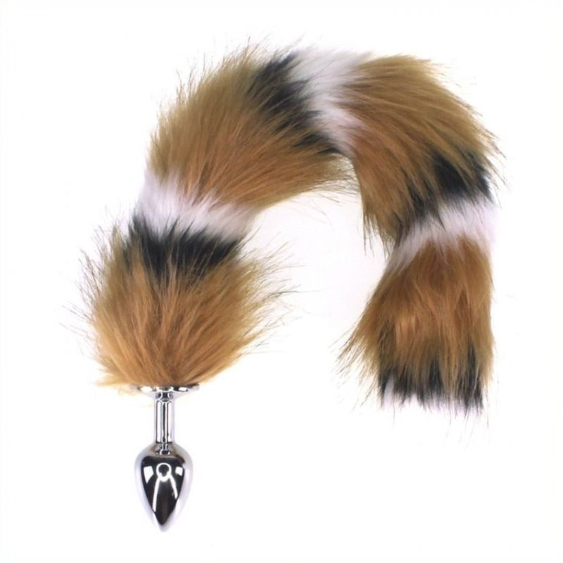 Interphase Faux Fox Tail Metal Butt Plug Steel Sex Toys